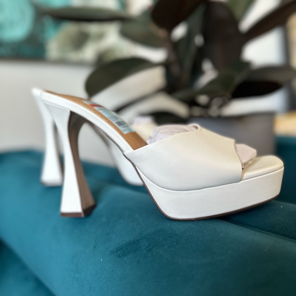 White Platform Chunky Heels
